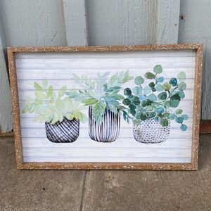 Hobby Lobby farmhouse country chic potted succulent painting print wall hanging